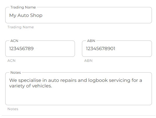 Business details Business details