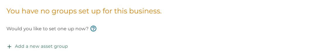 No asset groups No asset groups